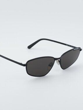 Balenciaga BB0277S 001 Unisex Sunglasses Black Rectangle Frame, Grey Lenses